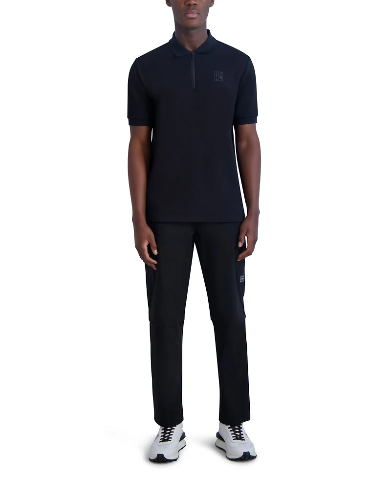 Karl Lagerfeld Paris Men's Performance Solid Cuff Polo Shirt