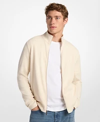 Michael Kors Men's Ribbed Mock Neck Zip-Up Sweater