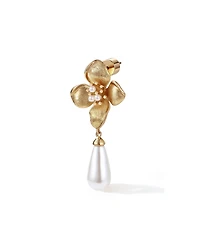 Retro Chic Iris Blossom Pearl Earrings