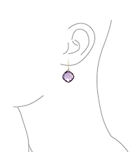 Bling Jewelry Classic 10K Yellow Gold Natural Purple Amethyst Faceted Briolette Bezel Set Square Dangle Drop Earrings Fish Hook