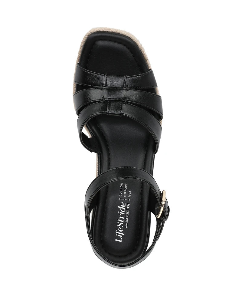 LifeStride Women's Havana Espadrille Wedge Sandals