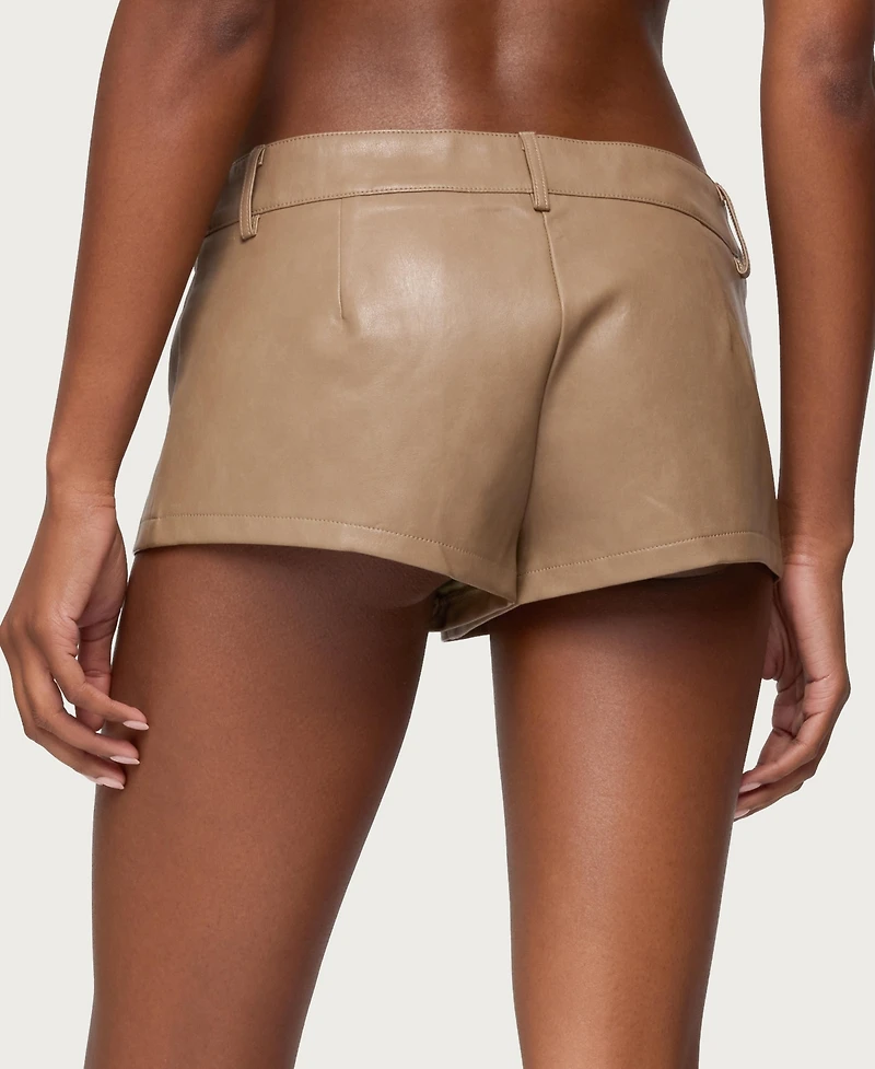 Edikted Women's Melaney Faux Leather Micro Shorts