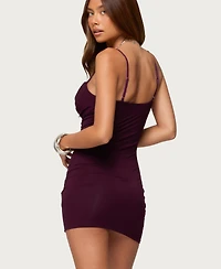 Edikted Women's Layered Bra Cowl Neck Mini Dress