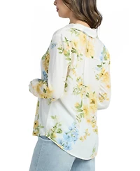 Bcx Women's Printed Button-Up Top