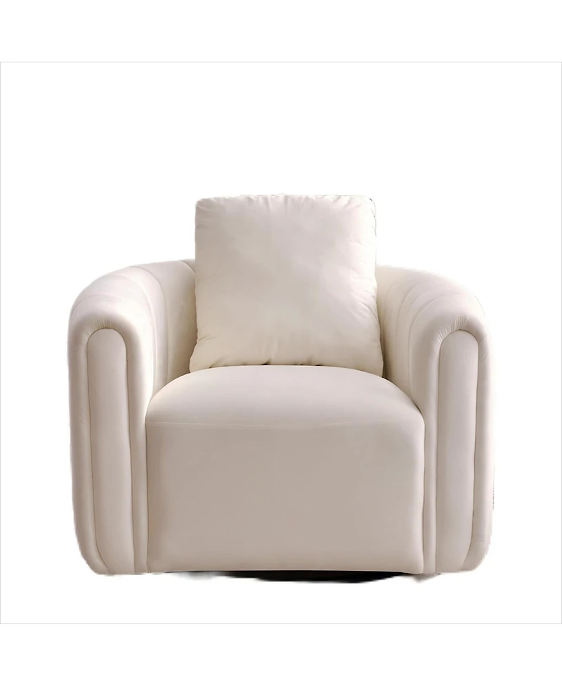 Boyel Living 1 Pc Upholstered 360° Swivel Comfy Accent Barrel Armchair