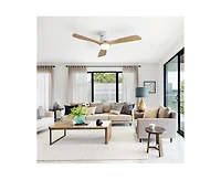 52-inch Modern 3-Blade Light Ceiling Fan with Remote Control and Supporting Mobile Device Connection