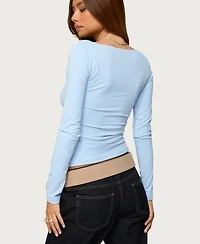Edikted Women's Lovie Fitted Square Neck Top