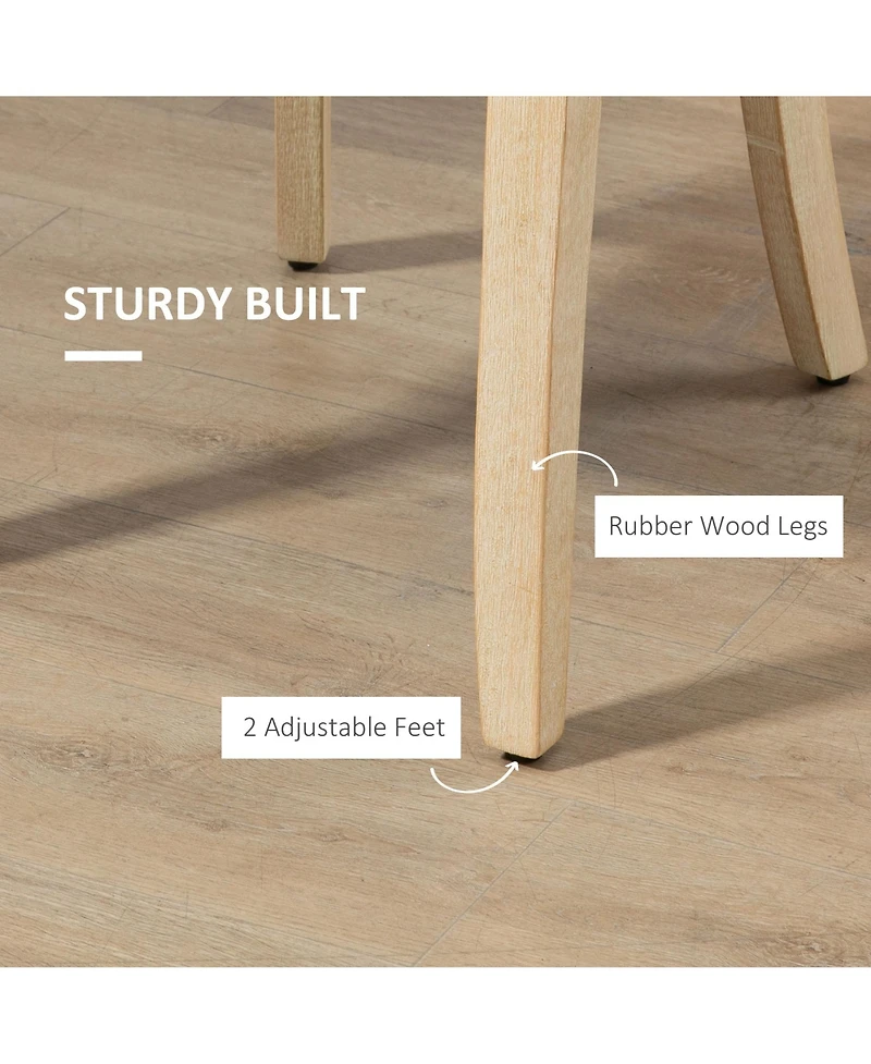 Homcom Armless Dining Chairs Set of 2, Modern Accent Chair with Wing Backrest, Linen Upholstery, Nailhead Trim for Living Room, Charcoal Grey