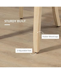 Homcom Armless Dining Chairs Set of 2, Modern Accent Chair with Wing Backrest, Linen Upholstery, Nailhead Trim for Living Room, Charcoal Grey