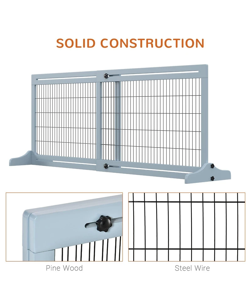 PawHut 72" Slide-Adjust Freesding Pet Gate for Small Dogs Indoor