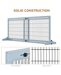 PawHut 72" Slide-Adjust Freesding Pet Gate for Small Dogs Indoor