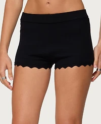 Edikted Women's Maizy Scalloped Knit Micro Shorts