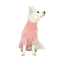 Blueberry Pet Ultra-soft Chenille Classy Striped Tutleneck Dog Sweater