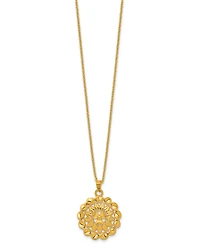 Macy's Flower Cable Chain Pendant Necklace in 24k Yellow Gold