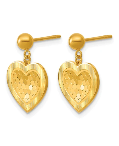 Macy's Heart Dangle Drop Earrings in 24K Yellow Gold