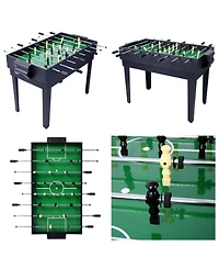 Rbied 5-in-1 Multi-Game Table with Foosball, Billiards, Ping Pong, Hockey & Basketball, Black Mdf Indoor Sports for Kids and Adults-Rbied