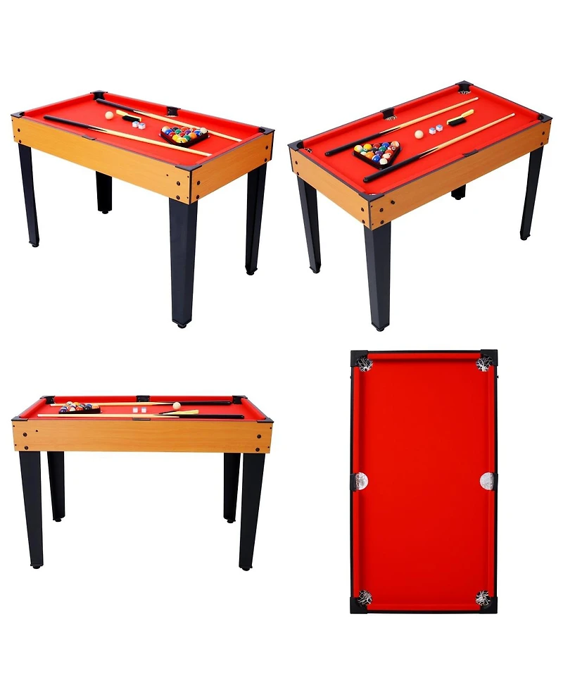 Rbied 5-in-1 Multi-Game Table with Foosball, Billiards, Ping Pong, Hockey & Basketball, Black Mdf Indoor Sports Table for Kids and Adults-Rbied