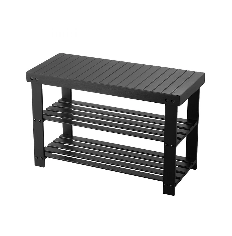 Slickblue 3-Tier Shoe Rack Bench for Entryway Shoe Storage Organizer
