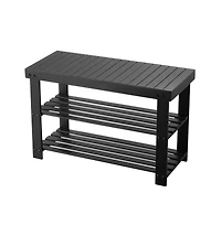 Slickblue 3-Tier Shoe Rack Bench for Entryway Shoe Storage Organizer