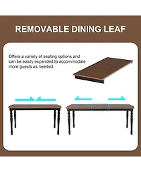 sumyeg 7-Piece Extendable Dining Set with 60-78 Inch Wood Table 6 Upholstered Chairs and Removable Leaf