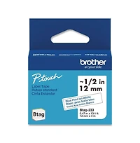 Brother P-Touch Btag233 0.47 in. x 13.1 ft. Genuine P-Touch BTAG Label Tapes - Blue on White