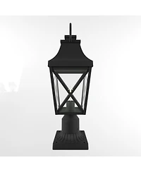 Sumyeg Textured Black Outdoor Post Light 2-Pack with Pier Mount