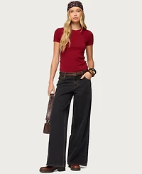 Edikted Women's Daphney Ribbed T Shirt