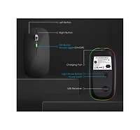 risokeys Dual-Mode Virtual Mouse Anti-Sleep Device - Ergonomic Design, Automatic Cursor Movement to Prevent Screen Lock - Black