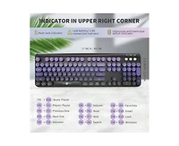 Risokeys + 2.4GHz Wireless, Quiet, Slim, Round Keys, Cute Design, Black Purple + Keyboard & Mouse Combo