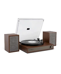Victrola Harmony Bluetooth Turntable System with Speakers, Walnut