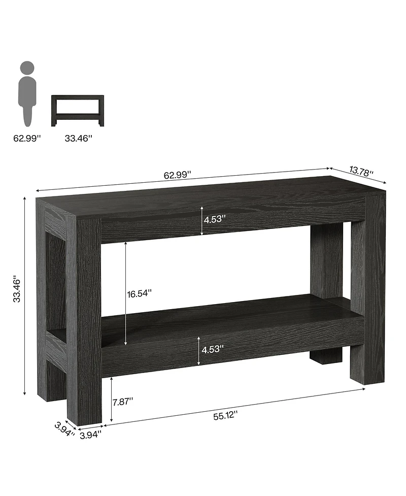 Tribesigns 63-Inch Wood Entryway Table, Long Farmhouse Narrow Console Table for Living Room