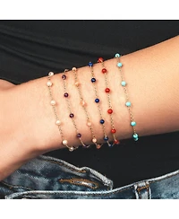 The Lovery Amethyst Bead Chain Bracelet 14K Gold