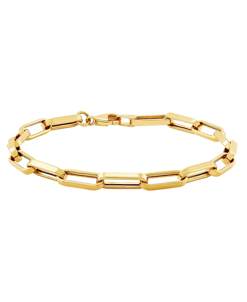 Macy's Hollow Paperclip Chain Bracelet in 14K Yellow Gold