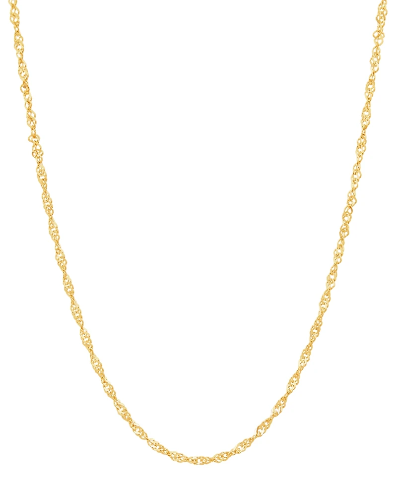 Macy's Solid Singapore Chain Necklace in 14K Yellow Gold
