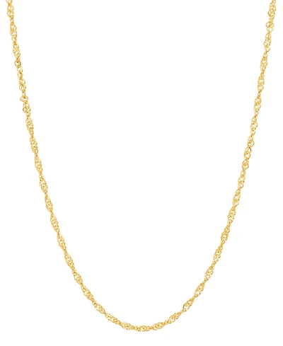 Macy's Solid Singapore Chain Necklace in 14K Yellow Gold