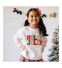 Sweet Wink Toddler Girls Holly Jolly Patch Christmas Sweatshirt