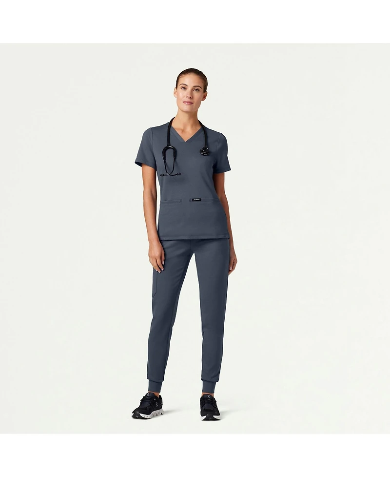 Jaanuu Women's Rubi 6-Pocket Slim Knit Scrub Jogger