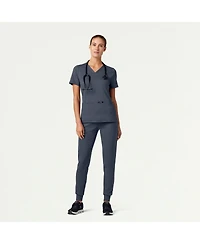 Jaanuu Women's Rubi 6-Pocket Slim Knit Scrub Jogger