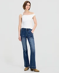 Madden Girl Juniors' High-Rise Flare Jeans