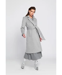 Elle Collection Women's Melton Wrap Coat Belted/Wrap