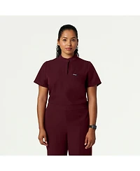 Jaanuu Women's Savi 1-Pocket Classic Banded Collar Scrub Top