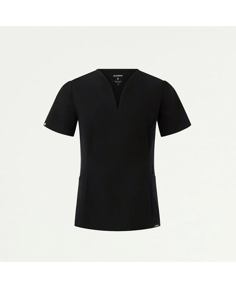 Jaanuu Plus Calix 2-Pocket Tailored V-Neck Scrub Top