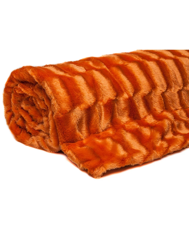 Chanasya Premium Fuzzy Faux Fur Rectangular Embossed Throw Blanket