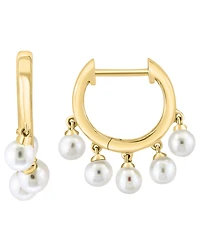 Effy Collection Freshwater Pearl (3mm) Huggie Earrings in 14k Yellow Gold