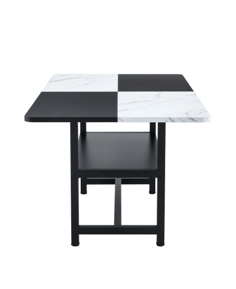 Streamdale Furniture Streamdale 71" Black and White Checkered Table