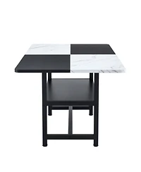 Streamdale Furniture Streamdale 71" Black and White Checkered Table