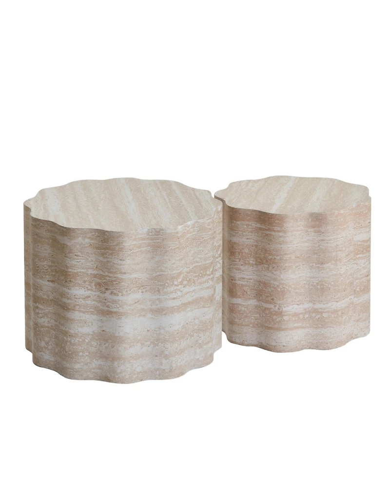 Streamdale Furniture Streamdale Set of 2 Round Coffee Tables, Modern Minimalist Side Accent End Tables