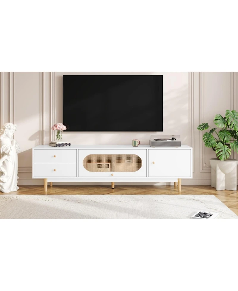 Streamdale Furniture Streamdale 70" Tv Stand for TVs up to 80", Minimalist Console Table with Drawers