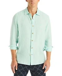 Nautica Men's Classic-Fit Long-Sleeve Button-Up Solid Linen Shirt