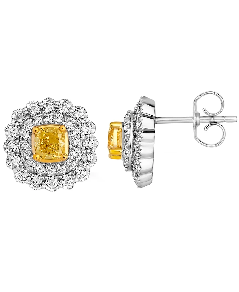 Le Vian Diamond (1.110 ct. t.w.) Earrings in Two-Tone 14k Gold